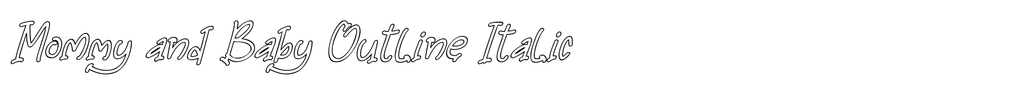 Mommy and Baby Outline Italic image